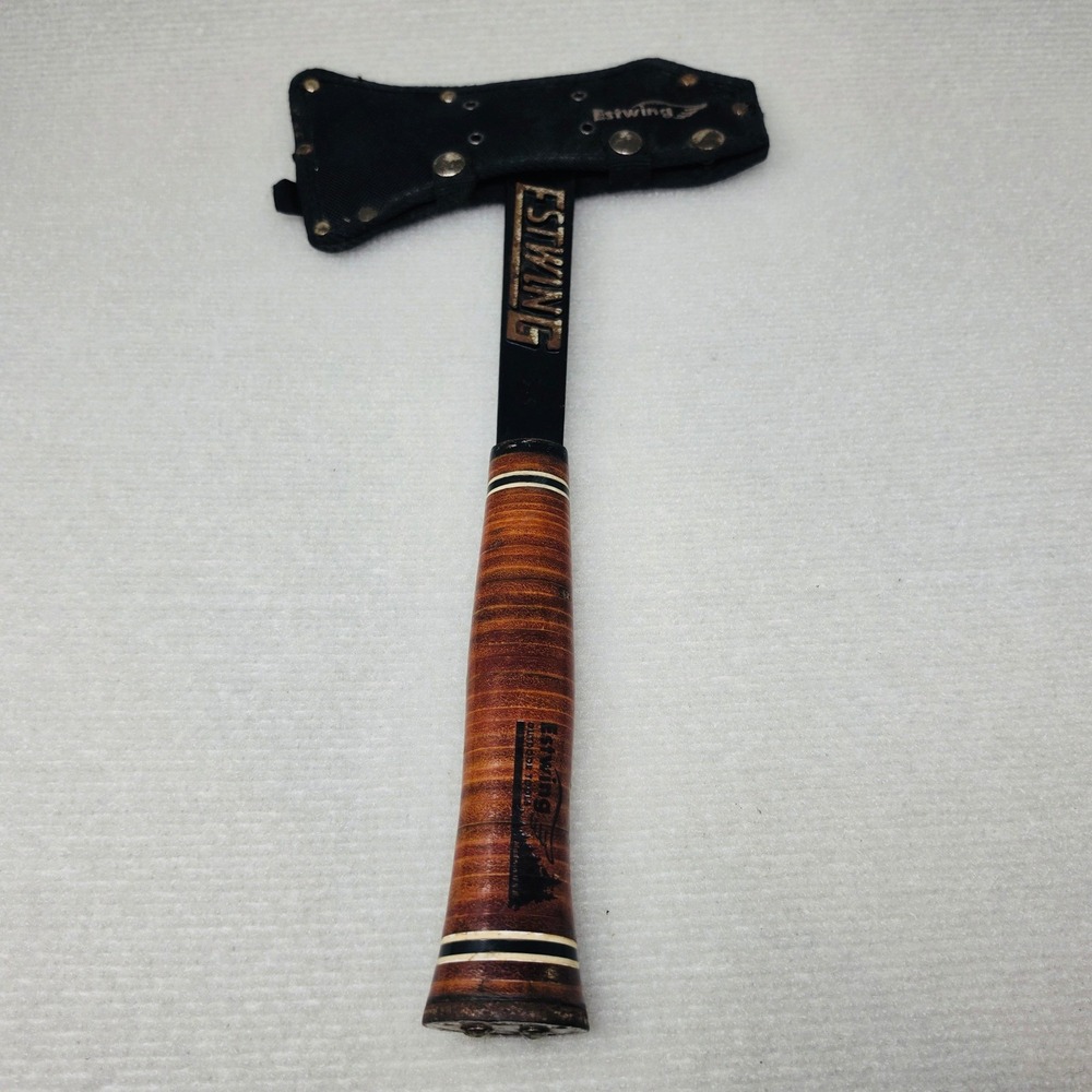 Estwing Tomahawk Axe Black Leather Grip Forged Steel Tactical Hatchet